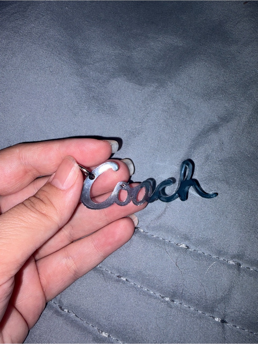 Coach Blue Script Keychain Charm - Picture 9 of 10
